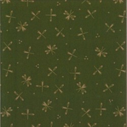 tissu patchwork imprimé libellules vert