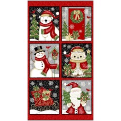panneau de tissu patchwork sur le thème de Noël