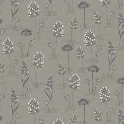 tissu patchwork fleuri sur fond gris collection "Woodland"