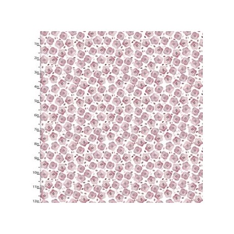 tissu patchwork rose avec des fleurs