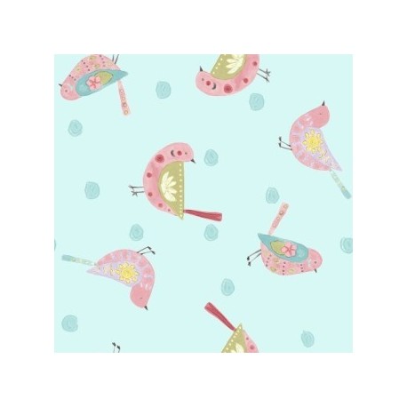 tissu patchwork bleu imprimé oiseaux tissu patchwork bleu imprimé oiseaux