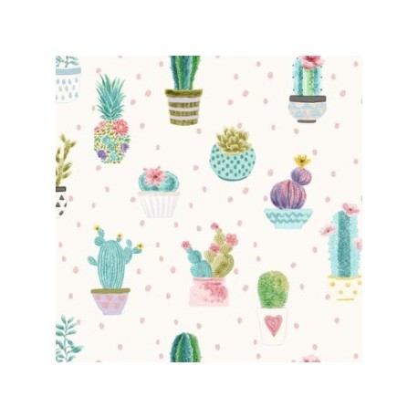 tissu patchwork avec des cactus