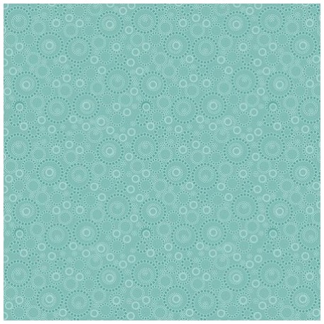tissu patchwork avec des cercles, turquoise