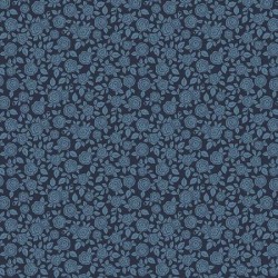 tissu patchwork bleu ton sur ton à fleurs bleu 3026
