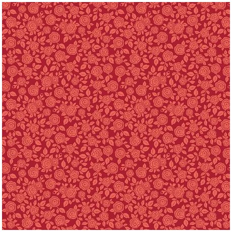 tissu patchwork à fleurs rouge 3038
