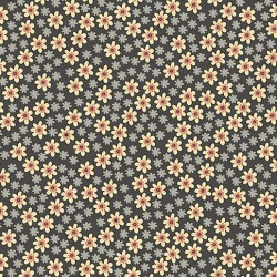 tissu patchwork foncé avec de petites fleurs