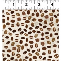 tissu patchwork avec des grains de café, collection Coffee Shop