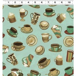 tissu patchwork, collection Coffee Shop, tasses à café