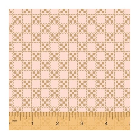 tissu patchwork a carreaux caramel Collection french armoire de l'Atelier Perdu 51555-2