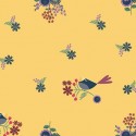 tissu patchwork fleuri jaune avec des oiseaux collection Rosewood
