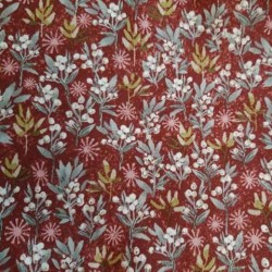 tissu patchwork fleuri collection holidays rouge et vert
