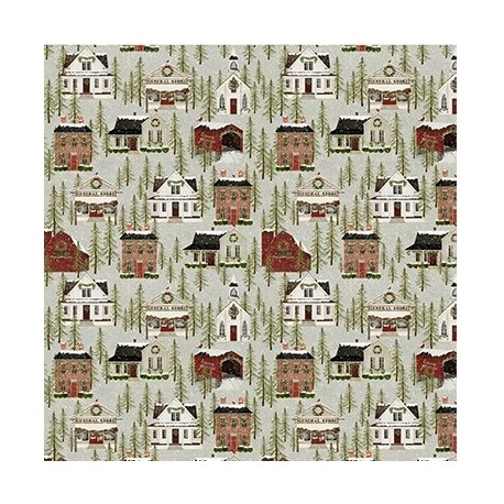 tissu patchwork de Noël imprimé maison américaines tissu patchwork de Noël imprimé maison américaines