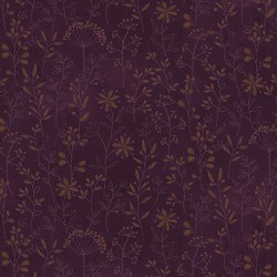tissu patchwork imprimé de brins fleuris coloris violet