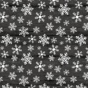 tissu patchwork imprimé cristaux de givre blanc sur fond noir