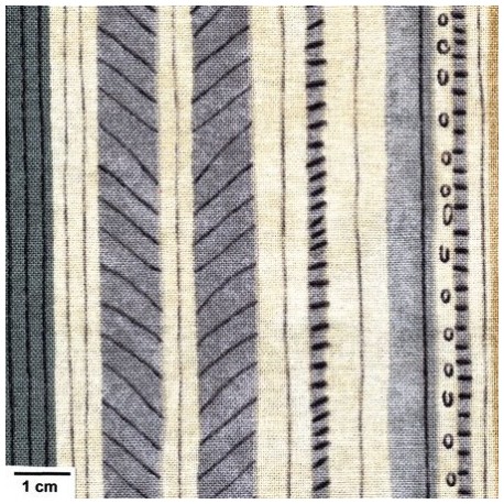 tissu patchwork à rayures gris bleu