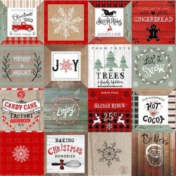 tissu patchwork de Noël, en panneau d'étiquettes