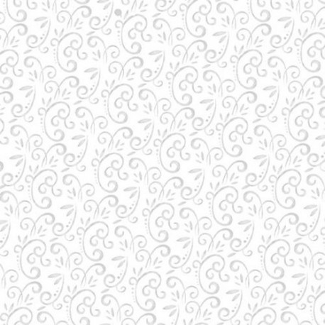 tissu patchwork de Noël, blanc avec des arabesques grises