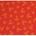tissu patchwork rouge imprimé poules