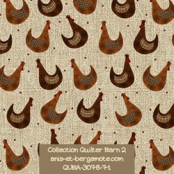 tissu patchwork-collection quilter barn 3078-71 poules