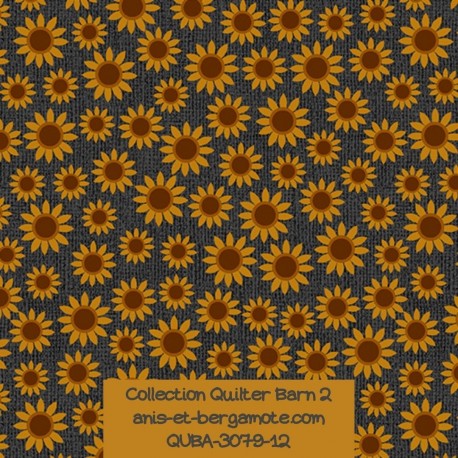 tissu patchwork-collection quilter barn 3079-12 fleurs de tournesol
