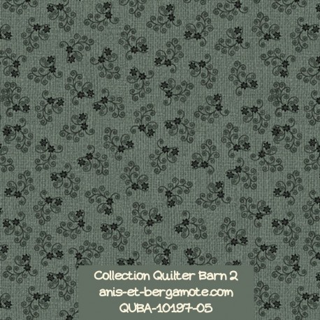 tissu patchwork-collection quilter barn 10197-05 fleuri vert