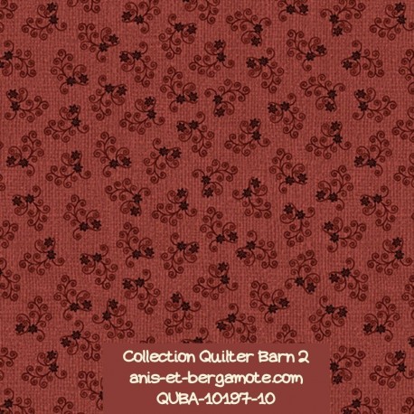 tissu patchwork-collection quilter barn 10197-10 fleuri rouge
