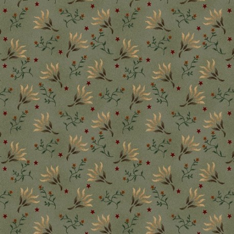 tissu patchwork fleuri vert collection Liberty star par Kim Diehl