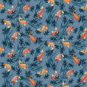 tissu patchwork japonais avec des carpes koi