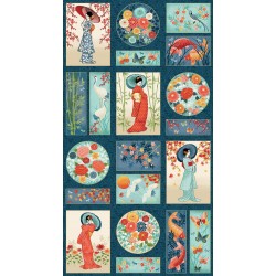 panneau tissu patchwork japonais