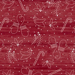 tissu rouge de Noël faux uni