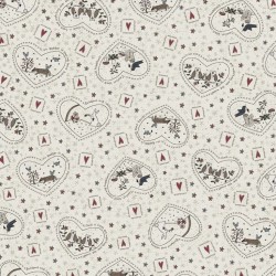 tissu patchwork collection Corner of the woods de Lynette Anderson avec les animaux de la forêt, fond clair