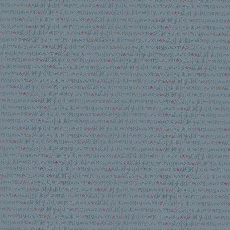 tissu patchwork collection Corner of the woods de Lynette Anderson alphabet sur fond bleu