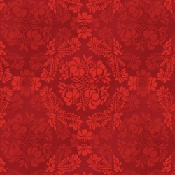 tissu rouge imprimé fleuri