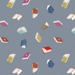 tissu patchwork imprimé de livres