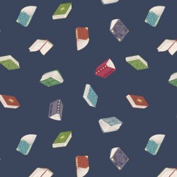 tissu patchwork imprimé de livres