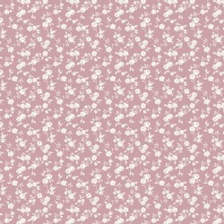 tissu patchwork fleuri blanc sur fond rose