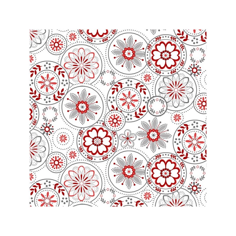 tissu patchwork collection scarlet stitches avec des arabesques