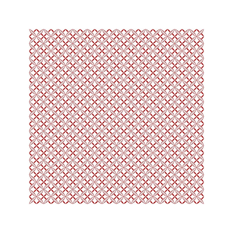 tissu patchwork carreaux rouge sur fond blanc