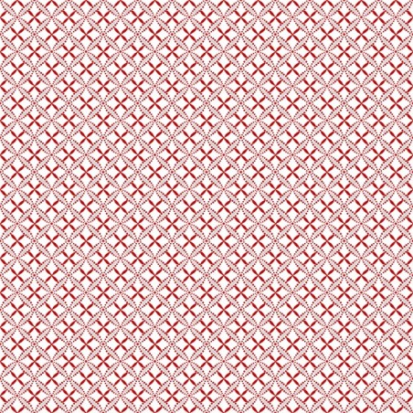 tissu patchwork carreaux rouge sur fond blanc