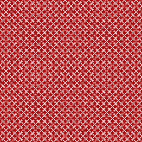 tissu patchwork carreaux sur fond rouge