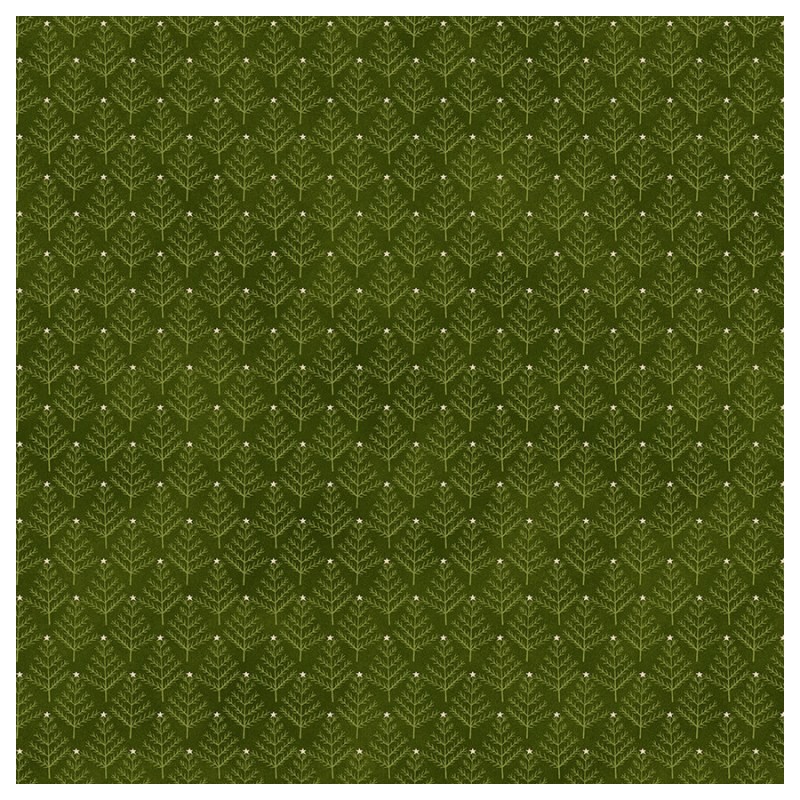 tissu patchwork avec des sapins de noël vert Janet Rae Nesbitt