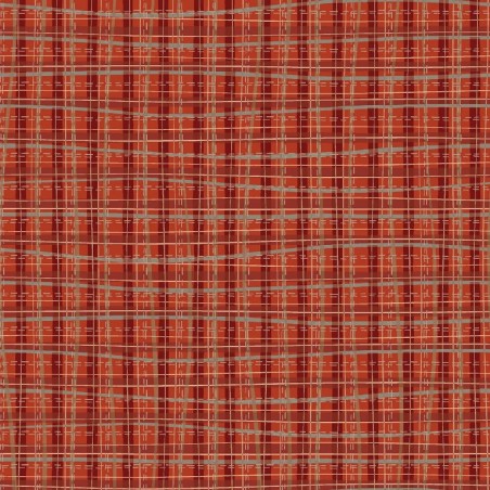 tissu patchwork imprimé de carreaux sur fond rouge Janet Rae Nesbitt