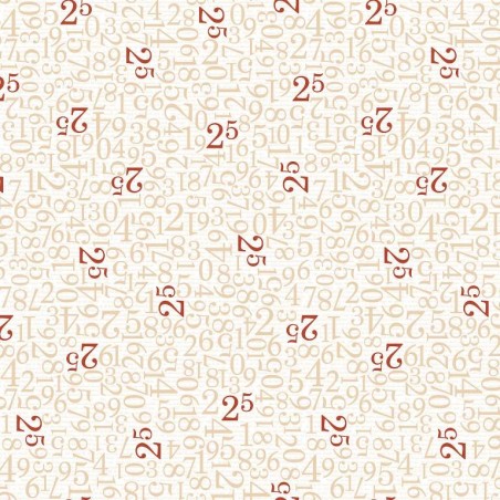 tissu patchwork imprimé de chiffre sur fond écru Janet Rae Nesbitt