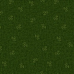 tissu patchwork imprimé de chiffre sur fond vert Janet Rae Nesbitt
