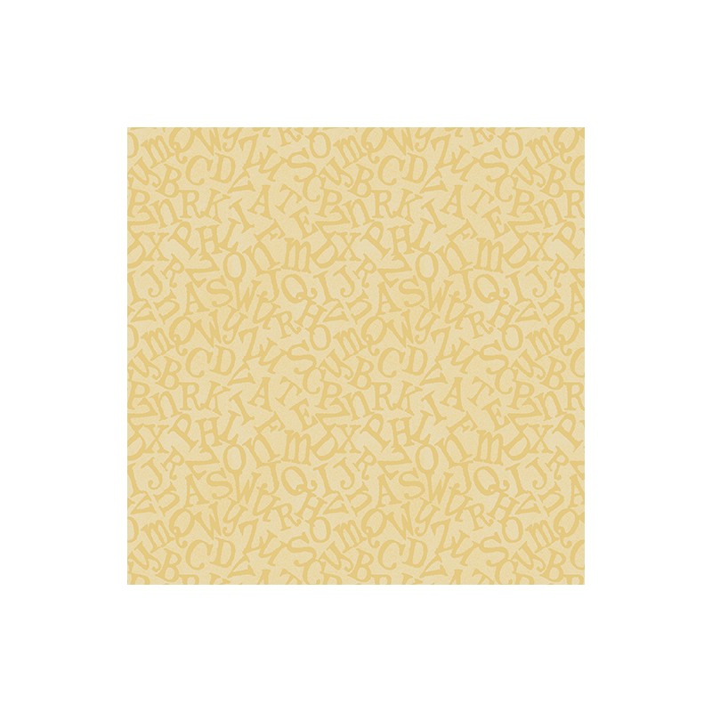 tissu patchwork jaune imprimé alphabet ton sur ton benartex
