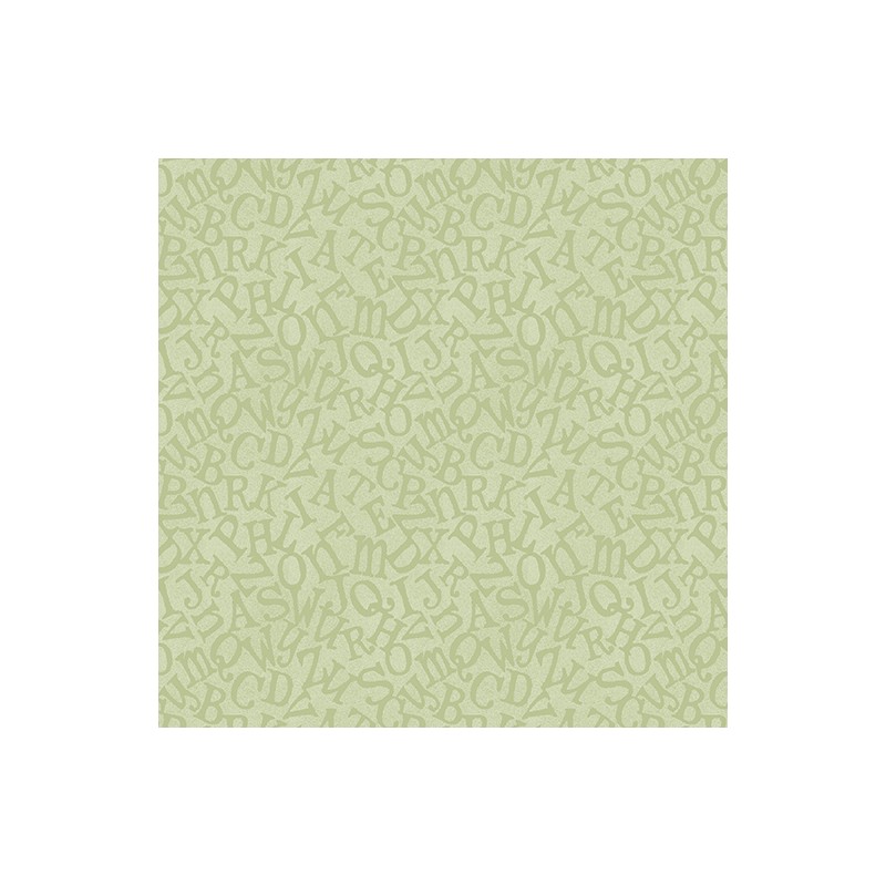 tissu patchwork vert imprimé alphabet ton sur ton benartex