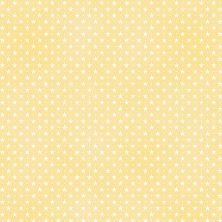 tissu patchwork crème imprimé petites étoiles jaune benartex