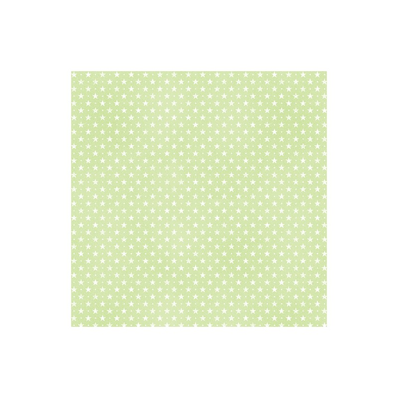 tissu patchwork crème imprimé petites étoiles vert pale benartex