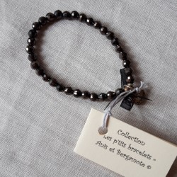 bracelet perles de verre noir