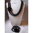 Collier à la rose Noir